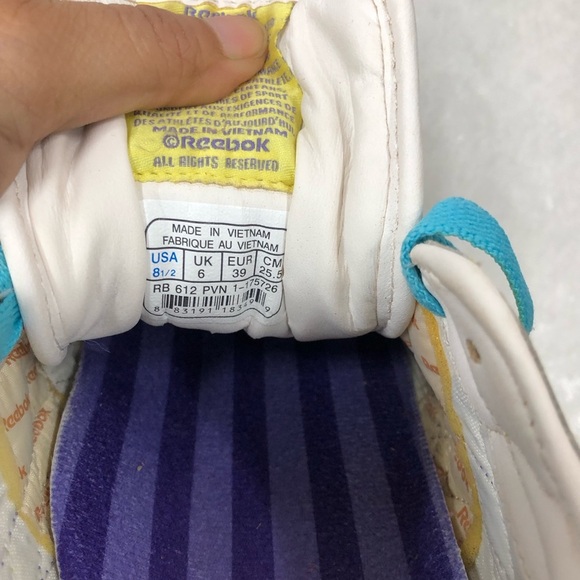 Vintage Reebok Classics yellow and purple size 8 1/2 - Picture 7 of 14